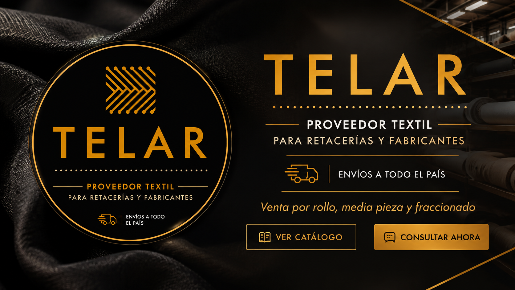 Telar — proveedor textil para retacerías y fabricantes. Envíos a todo el país. Venta por rollo, media pieza y fraccionado.